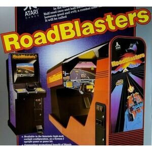 Road Blasters Arcade Flyer 1987 Original Atari Retro Space Age Art 8.5" x 11"